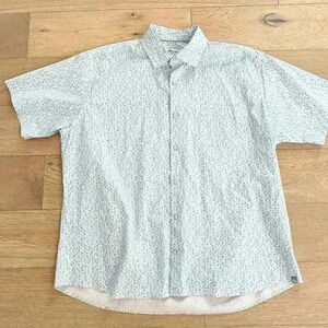 Peter Millar Short Sleeve Button Up Shirt Blue Xl